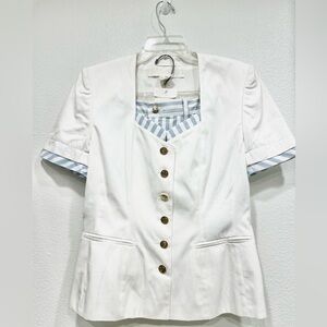 NWT Vintage Two Piece Blue and White Nautical ESCADA Short and Top Matching Set